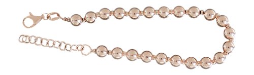 Hobra-Gold 5 MM KUGEL ARMBAND SILBER 925 ROTGOLD SILBERARMBAND KUGELKETTE ROSEGOLD PERLEN