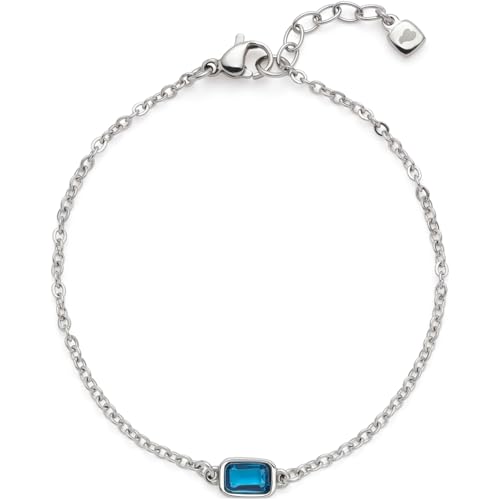 JEWELS BY LEONARDO Armband Ciao Sophia, Arm-Schmuck aus silberfarbenem Edelstahl, blauer Glaskristall, 17-20 cm Länge, Schmuck Damen, 024478