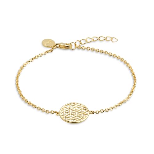 XENOX XS2899G Damen Armband Lebensblume Symbolic Power Sterling-Silber 925 Gold 20 cm