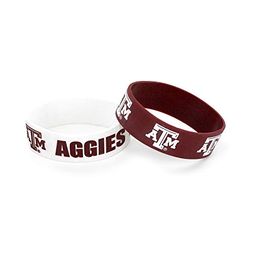 Aminco Herren Set, 2er Pack Sport Fan Armbänder, Team Farben, Texas A M Aggies US