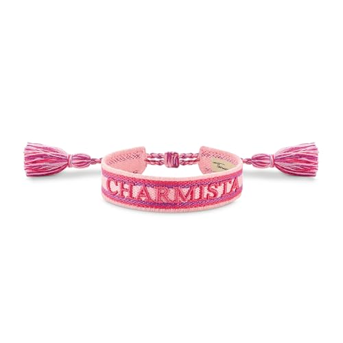 THOMAS SABO Damen Gewebtes Armband Charmista in Rosa, Pink und Lila Polyester ACC0048-302-7