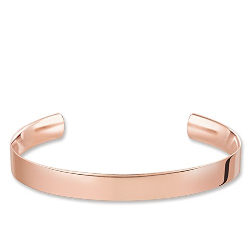 Thomas Sabo Damen-Armreif Roségold LOVE CUFF mit Gravur Silber vergoldet 8.8 cm - AR088-415-12-L