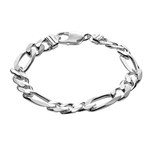 Massives 925 Silber Herren Armband - 23 cm Armbandlänge - Nickelfrei & Anlaufgeschützt - Inklusive Schmuckbox - Geschenk für Mann oder Freund