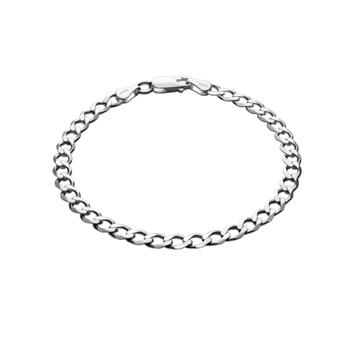 Herren-Armband aus massivem 925 Silber, nickelfrei, 23 cm lang, mit Schmuckbox, anlaufgeschützt, Geschenk für Mann oder Freund