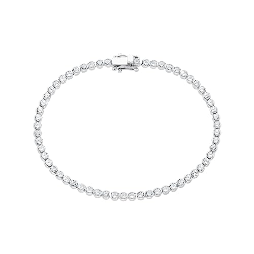 s.Oliver Armband 925 Sterling Silber Damen Armschmuck, mit Zirkonia synth., 18 cm, Silber, Kommt in Schmuck Geschenk Box, 2026093