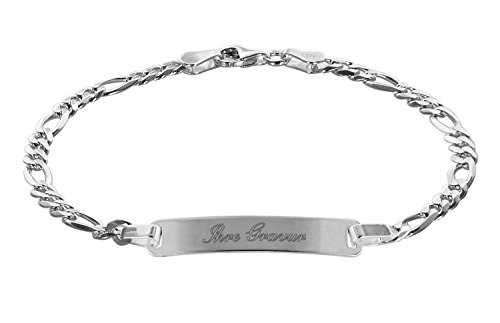 trendor 88650 Gravur-Armband für Junge Leute 925 Sterlingsilber Länge 19 cm inklusive Wunsch-Gravur modischer Gravurschmuck für Damen und Herren, 88650-19