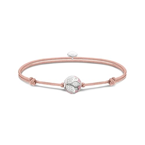 THOMAS SABO Damen Armband Karma Secret mit rosa Lotusblüte Bead 925 Sterlingsilber, Nylon, Kaltemail A2124-380-9