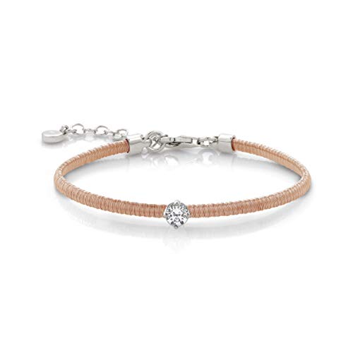 Nomination Armband Flair in Silber mit weißen Zirkonia – rosa Gold