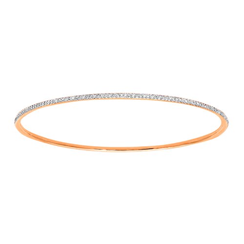 Naava Damen-Armband Pave Set 9 K Rotgold Diamant Rundschliff weiß 0,55 ct B1119R