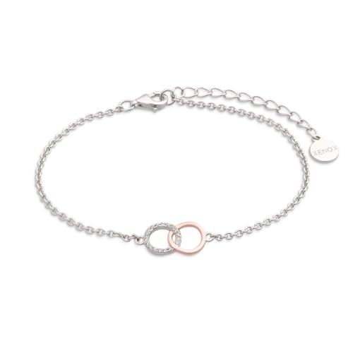 XENOX XS2932R Damen Armband Happy Hour Sterling-Silber 925 Bicolor Rose weiß Zirkonia 18,5 cm