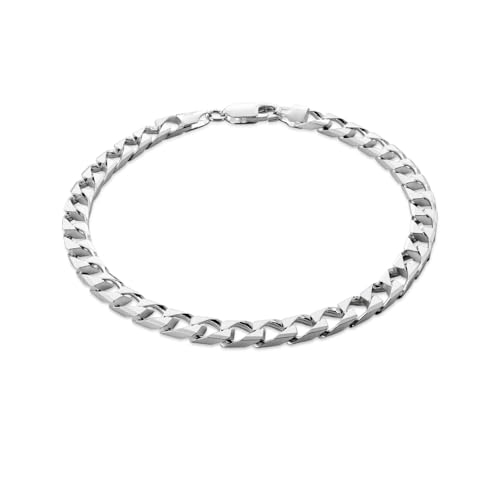 Herren-Armband aus massivem 925 Silber, 21 cm, nickelfrei, anlaufgeschützt, mit Schmuckbox, Geschenk