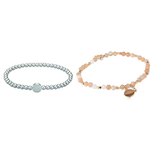 Liebeskind Beads-Armband LJ-0029-B-17 Silber & Fossil Armband Für Frauen Wellness, Innenlänge: 165mm Nude Semi-Precious Armband, JA6945791