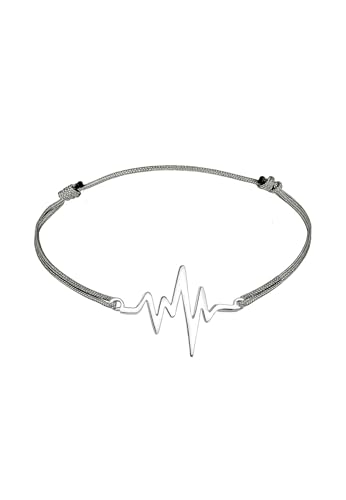 Elli Armband Damen Herzschlag Textil Geo in 925 Sterling Silber