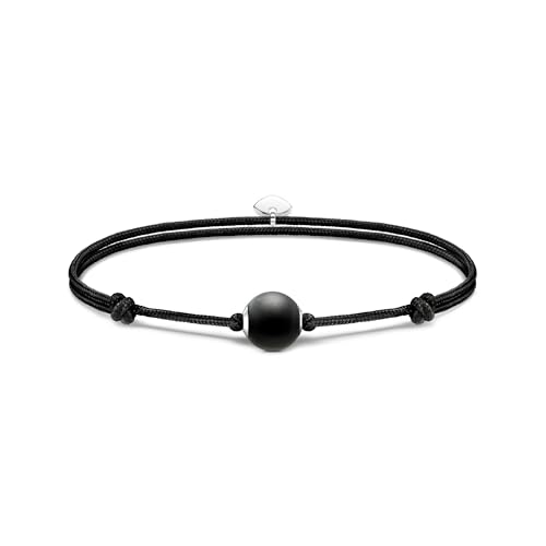 THOMAS SABO Damen Armband Karma Secret mit schwarzem Obsidian Bead mattiert 925 Sterlingsilber, Nylon A2101-172-11