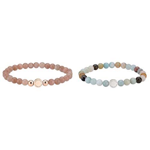 Liebeskind -Bead Charms Edelstahl Opal LJ-0151-B-17 & Damen-Armband Edelstahl mattiert 17 cm - LJ-0085-B-17