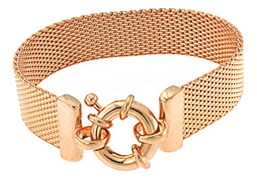 TENDENZE Armband Milanaise 18kt Rotgold Doublé 23cm, direkt ab Italienischer Fabrik MIRY15-23