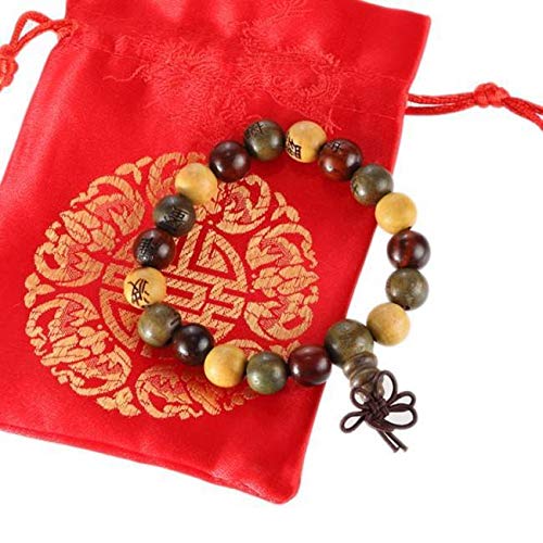 Buddha-Armband, traditionell, aus Sandelholz, inkl. Satinbeutel