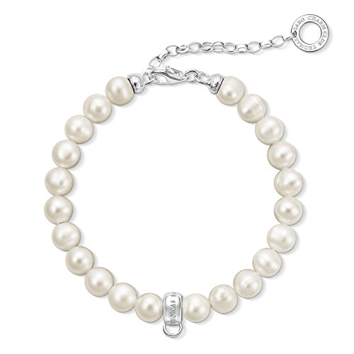 Thomas Sabo Damen Charm-Armband Süßwasser Zuchtperle Charm Club X0225-082-14-L18,5v