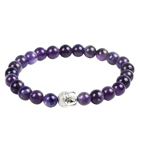 Armband aus Natürlichem Amethyst + Buddha-Perle -