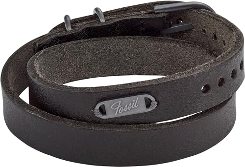 Fossil Armband Für Männer Heritage, Länge: 240mm Schwarzes Lederarmband, JF04128793