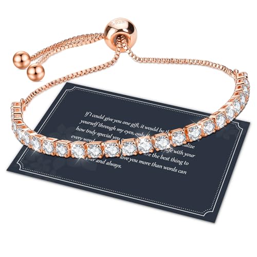 Tennisarmband, Tennis Damen Armbänder Damen Kristall Damen Silber Glitzer Zirkonia Schmuck Damen, Muttertagsgeschenke für Mama Geschenk Muttertag