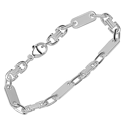 NKlaus Armband 925 Sterling Silber 19cm Calla Kette Herren Panzer Armreif Armbandkette 12878