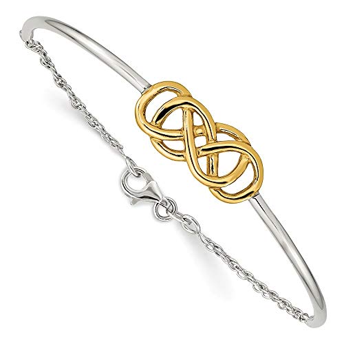 Sterlingsilber-Gold-Armba nd mit Infinity-Symbol JewelryWeb