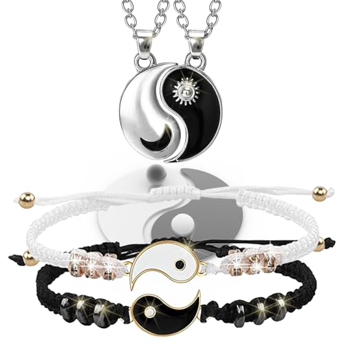 Brateuanoii Armband, Kette Damen, Halskette Damen, Liebeskind Kette, Paracord Armband Yin Yang Armband Armband Aus Gewebtem Seil Paar Armband Jubiläum, Freundschaftsgeschenke