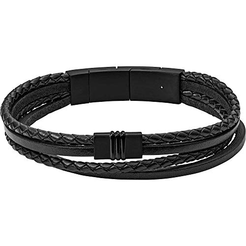 Fossil Armband Für Männer Vintage Casual, Innenlänge: 175mm - 190mm Schwarz Edelstahlarmband, JF03098001