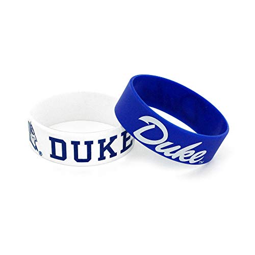 Aminco Herren-Silikon-Gummi-Set, 2er-Pack Sport-Fan-Armbänder, Team-Farbe, Duke Blue Devils US