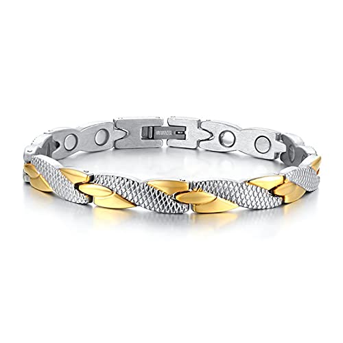 Armband Herren, Armband Gold Silber Titan Kette Herren Armband Armband Gold Edelstahl Silber Gold