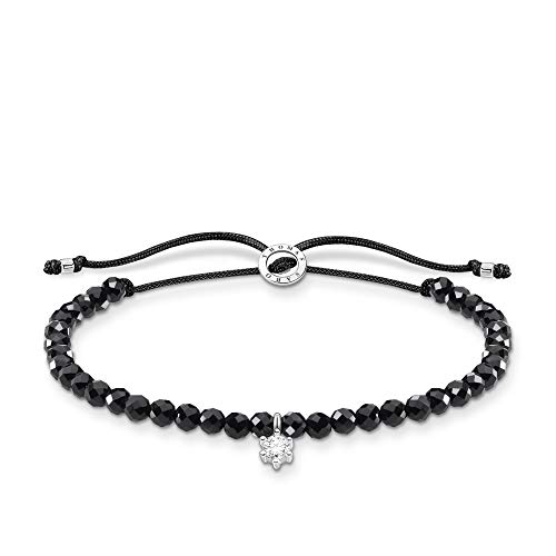 Thomas Sabo Armband schwarze Perlen mit weißem Stein 925 Sterling Silber A1987-401-11-L20V