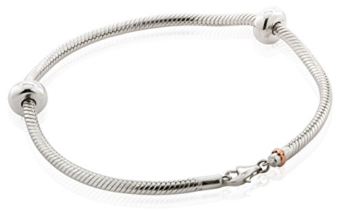 Clogau Gold Milestones Perlen-Armreif Lebensbaum, Silber und 9 Karat Rotgold, Länge 19 cm